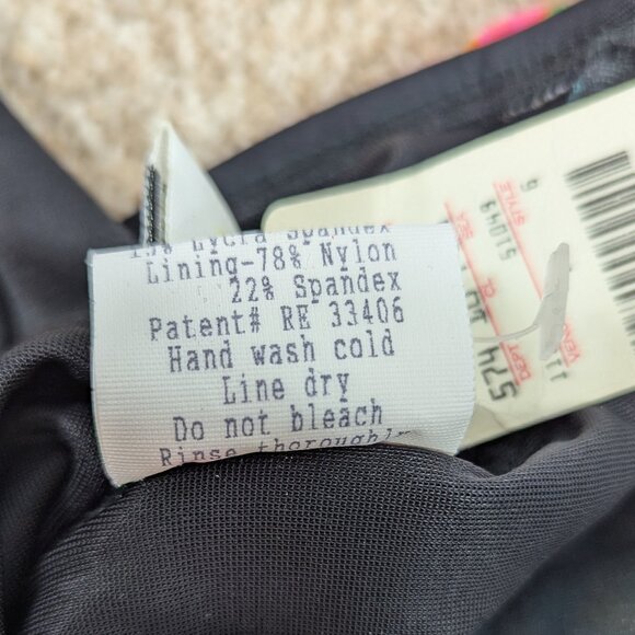 NWT Vintage Slimsuit Floral Black Crossover Slimming One Piece Bathing Suit 22W - Picture 6 of 7